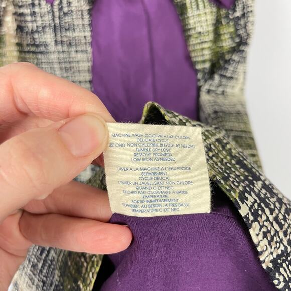 Edme & Esyllte | Anthropologie Wythes Purple & Green Sash Strapless Sheath Dress - Picture 10 of 10